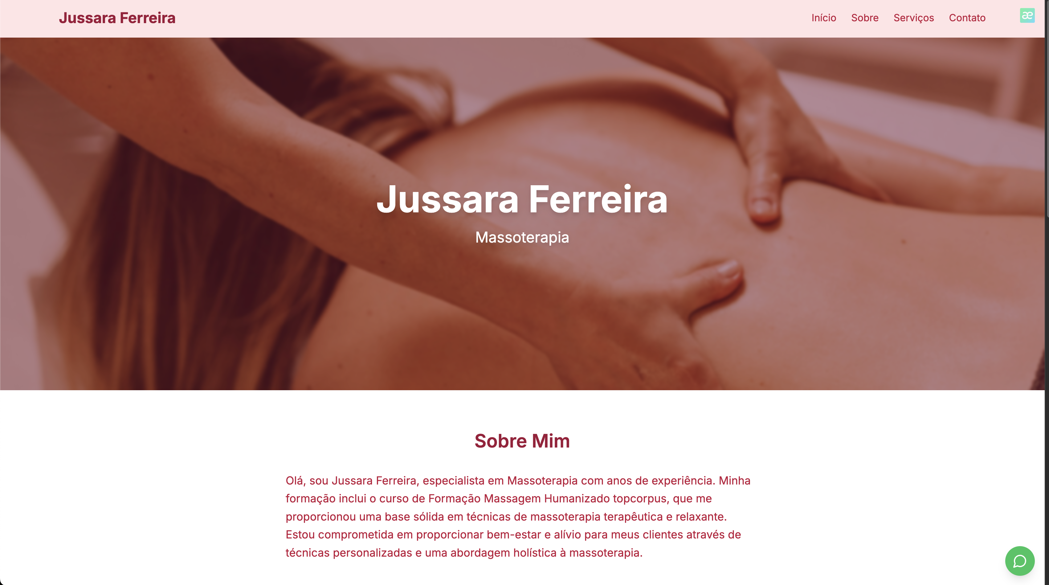 Jussara Massoterapeuta: Presença digital para profissional de saúde